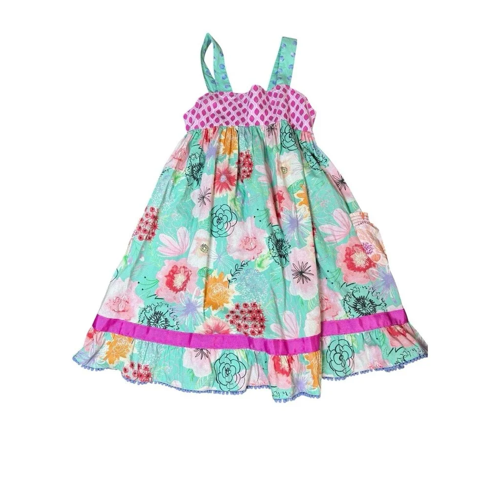 Matilda Jane Heads Up Seven Up Dress The Adventure Begins Size 8 EUC